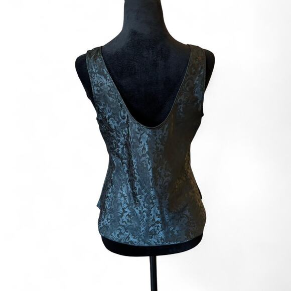 Vintage black jacquard tank top S whimsygoth - Picture 6 of 8